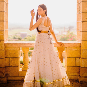 Cream & Gold lehenga choli