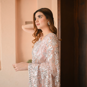 Blush Pink Sequin Saree