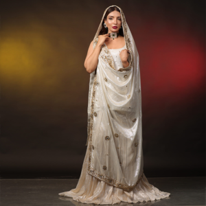White Chiffon Gharara