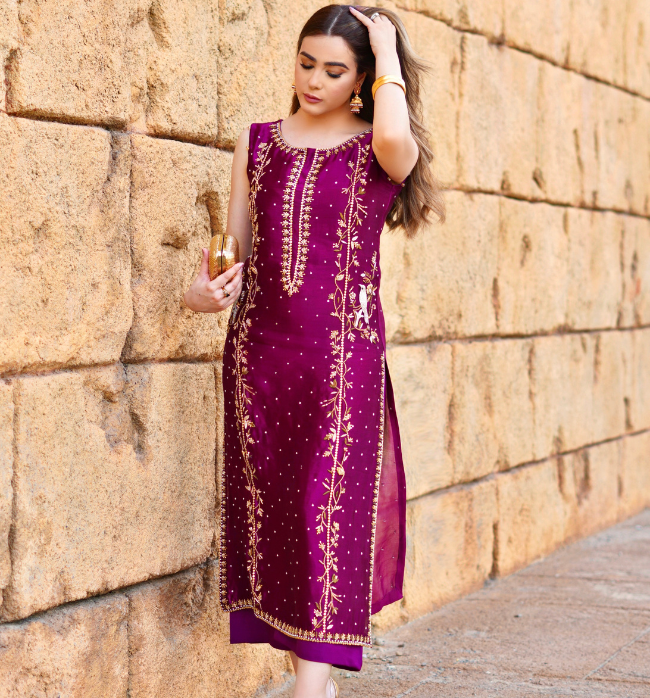 Purple Classic Kurta