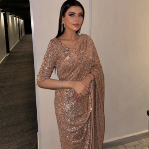 Moonlight Gold Sequence Saree