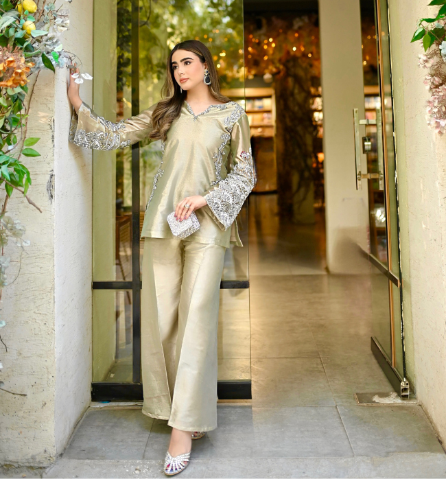 Raw Silk Peplum Shirt